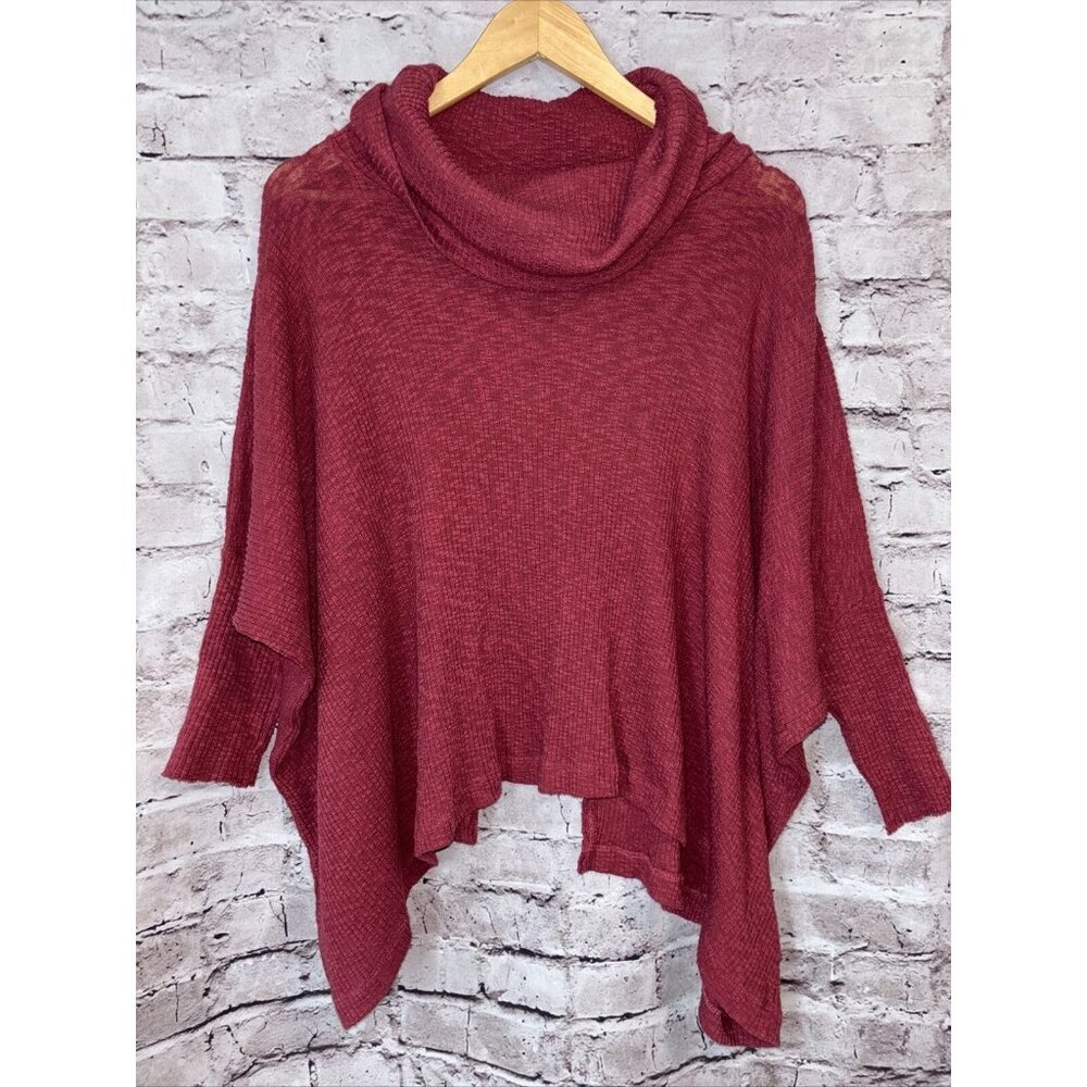 Free People Beach Cowl Neck Split Back Coverup Shirt Ribbed Sz S Swim Coastal